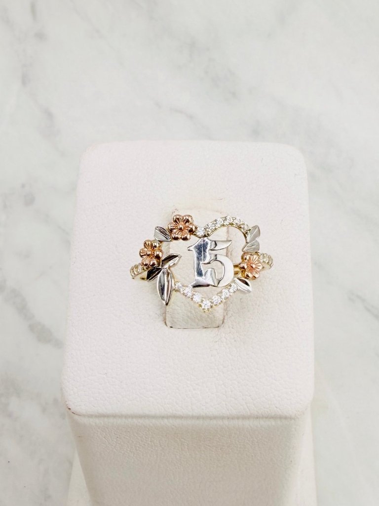 10k Solid Gold Sweet 15 Ring Mis 15 Aos Quinceaera Ring